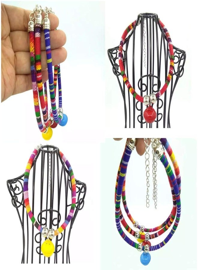 KittuPet طوق قطط KittuPet قطعة واحدة مزين بأجراس، بتصميم عرقي، طوق مزخرف للحيوانات الأليفة، مقاس متوسط، عبوة من قطعة واحدة، لون عشوائي - Image 2